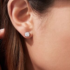 14k white gold diamond earrings